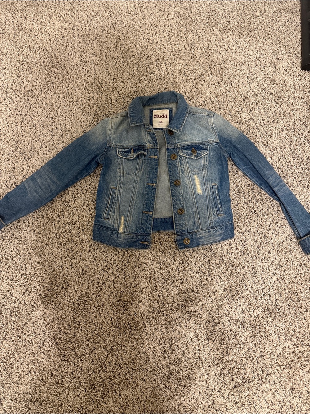 Mudd Faded Blue Distressed Denim Jacket